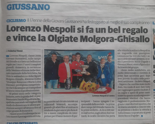 Nespoli primo al Ghisallo