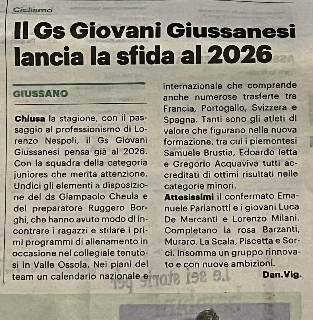 La Giovani Giussanesi lancia la sfida al 2026