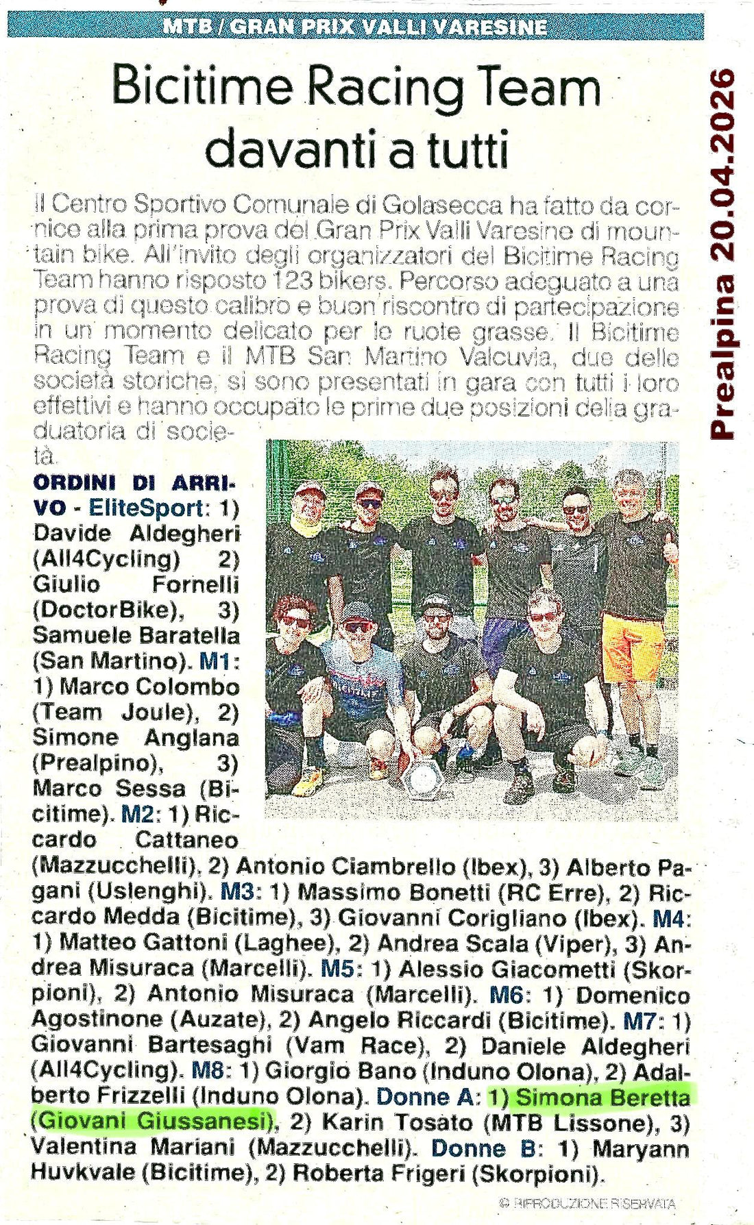 La Giovani Giussanesi spicca anche sulla mountain bike