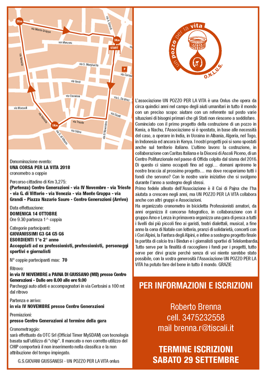 Una corsa per la vita 2018